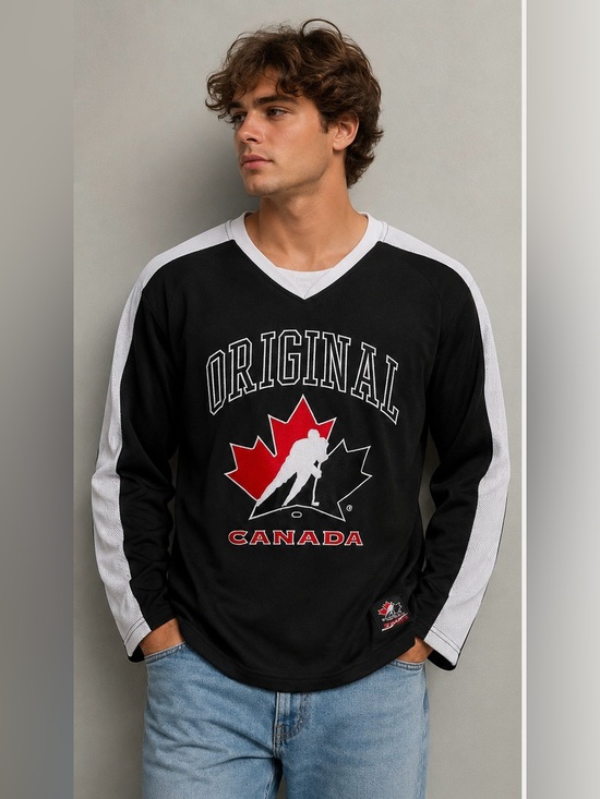 canada jersey Other - Original Canada Hockey Jersey Black White Embroidered Logo Unisex